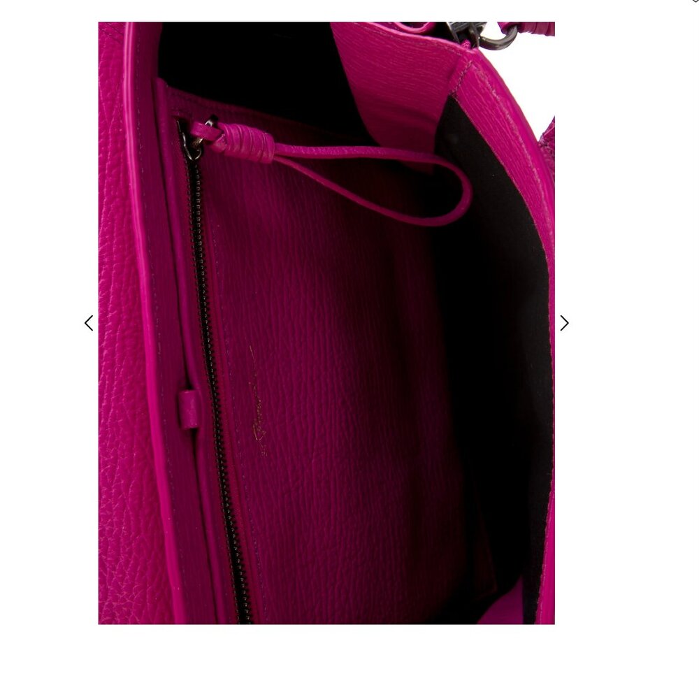 RARE 3.1 Phillip Lim medium Pashli satchel bag purse hot pink embossed leather - Picture 3 of 5